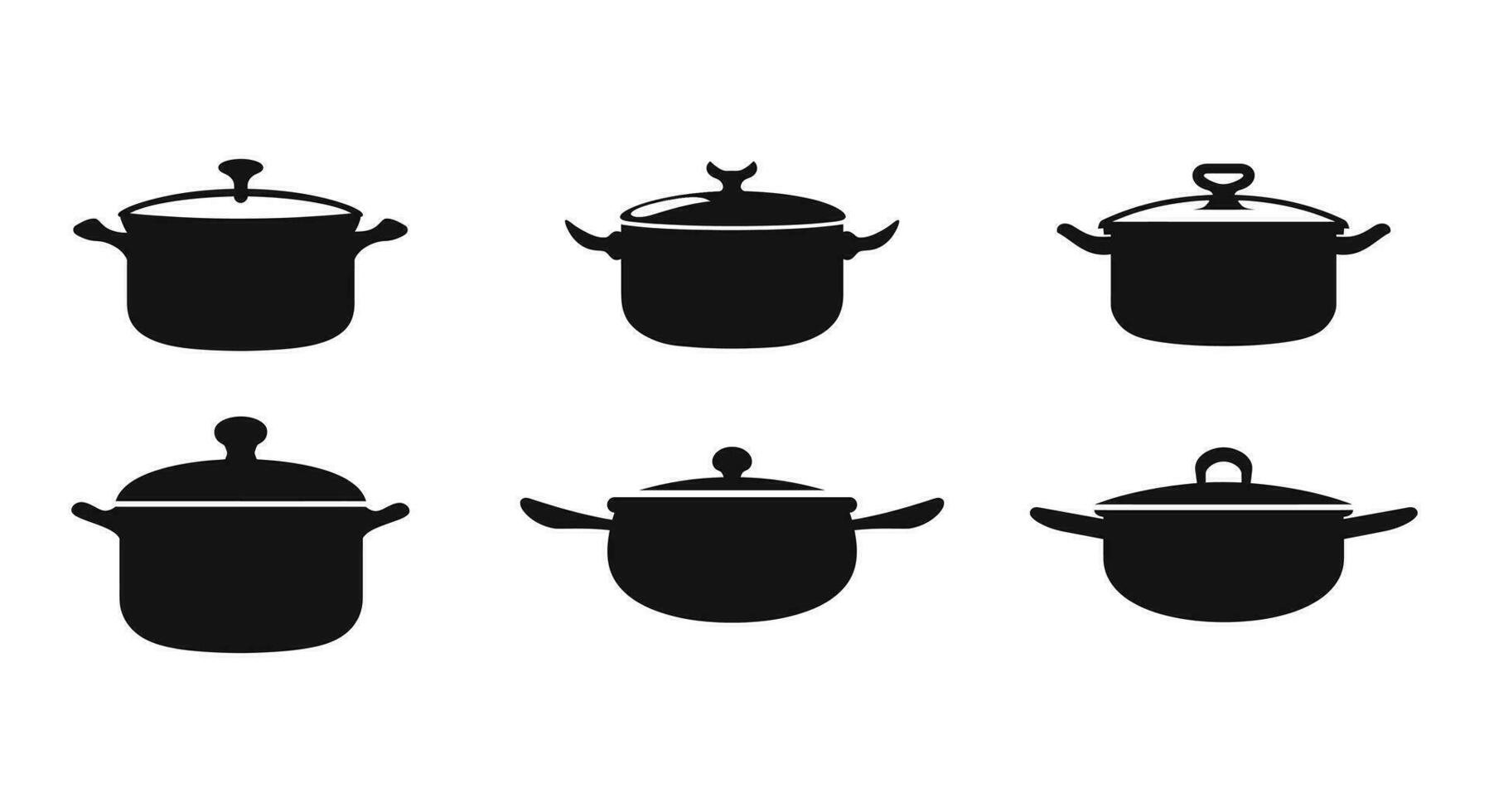 Culinary Pan Essentials Silhouettes vector