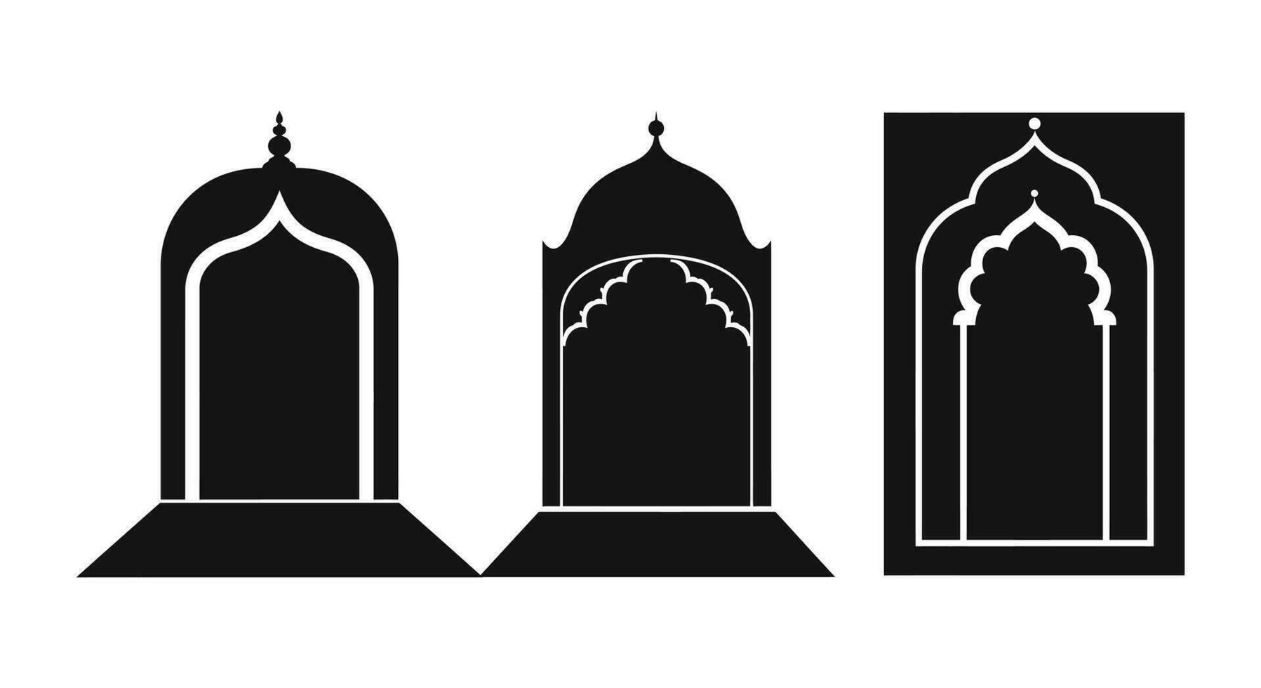 Sacred Mosque Skyline Ensemble vector