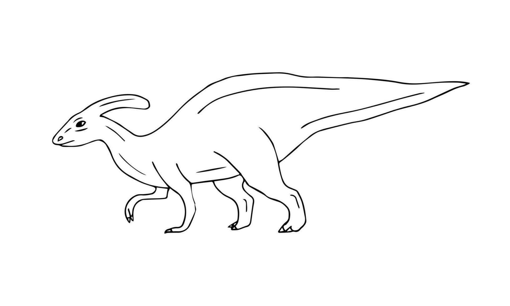 Vector hand drawn doodle parasaurolophus dinosaur