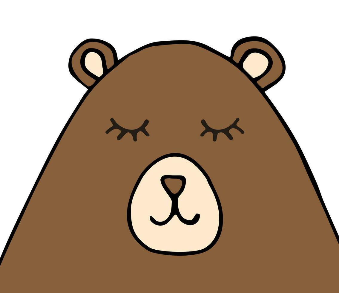 Vector hand drawn doodle sketch brown bear