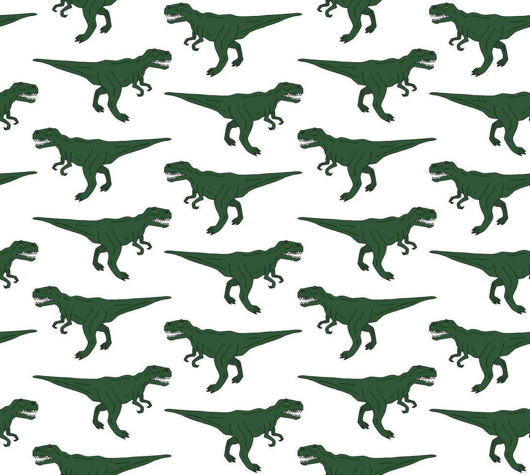 Vector seamless pattern of tyrannosaur rex
