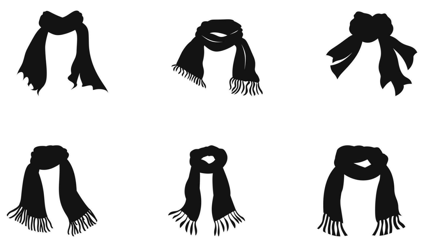 Graceful Scarf Illustrations Kit vector