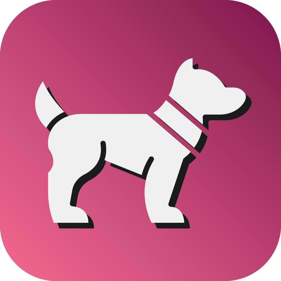 Dog Walking Vector Glyph Gradient Background Icon For Personal And Commercial Use.