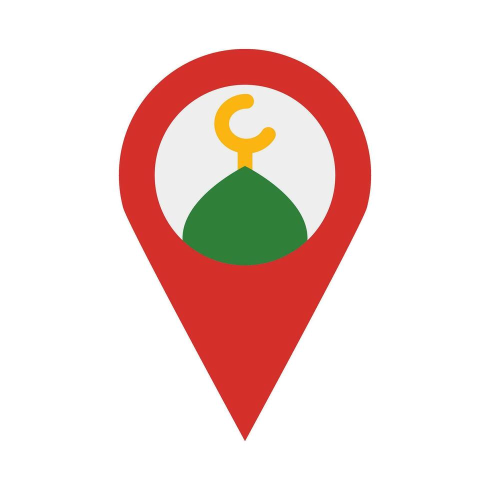 Mosque Location Vector Flat Icon For Personal And Commercial Use.