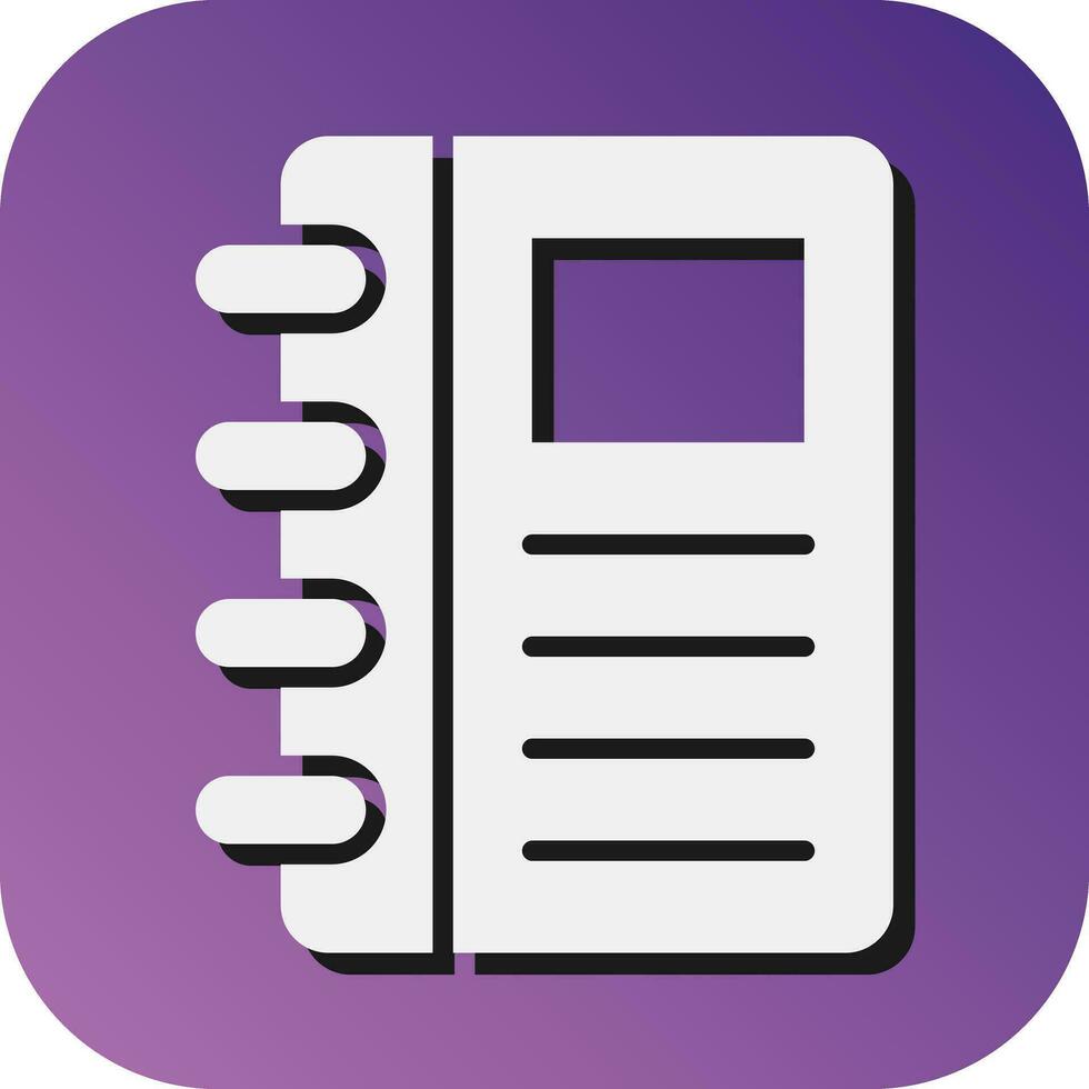 -Diary Vector Glyph Gradient Background Icon For Personal And Commercial Use.
