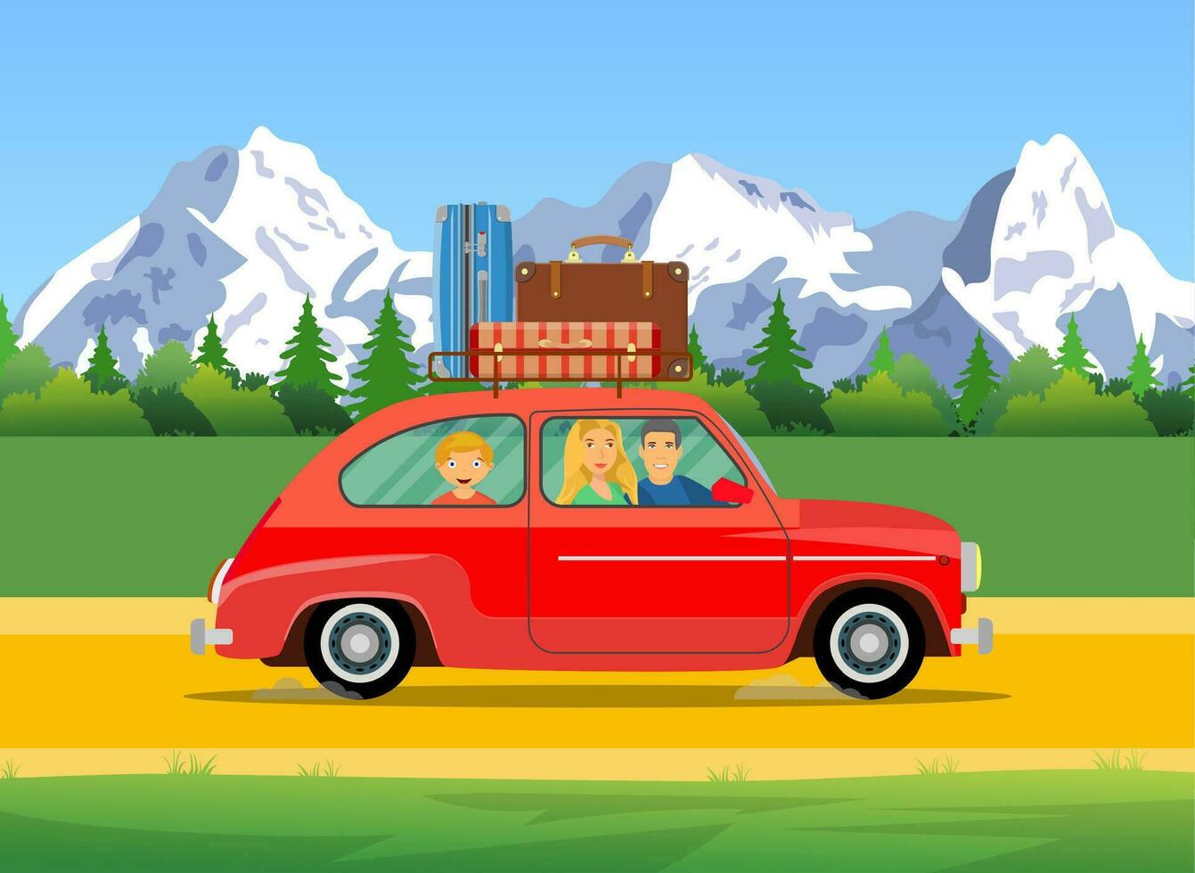 web banner on the theme of Road trip, vector