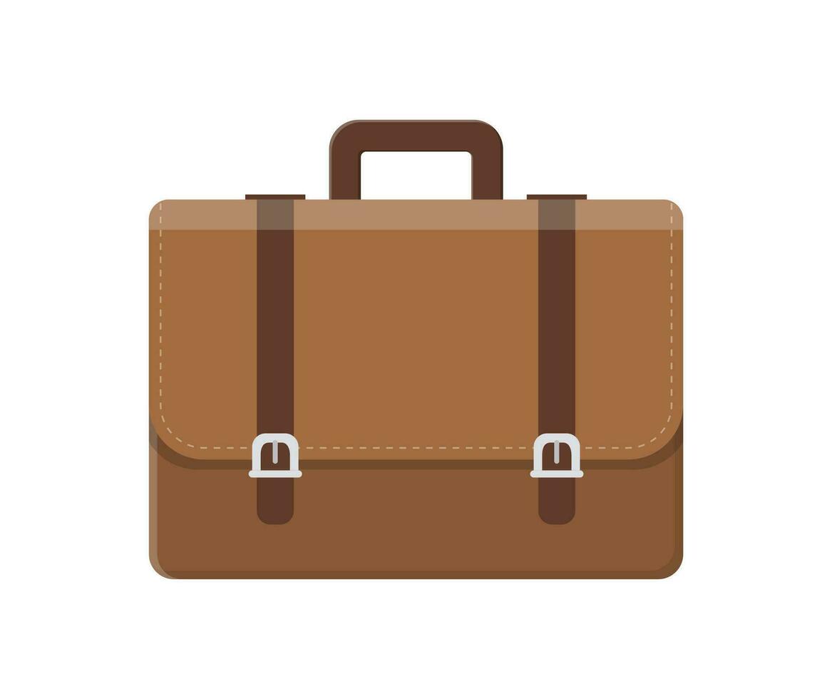 business Briefcase with lock icon isolated on white background. vector illustration in flat style