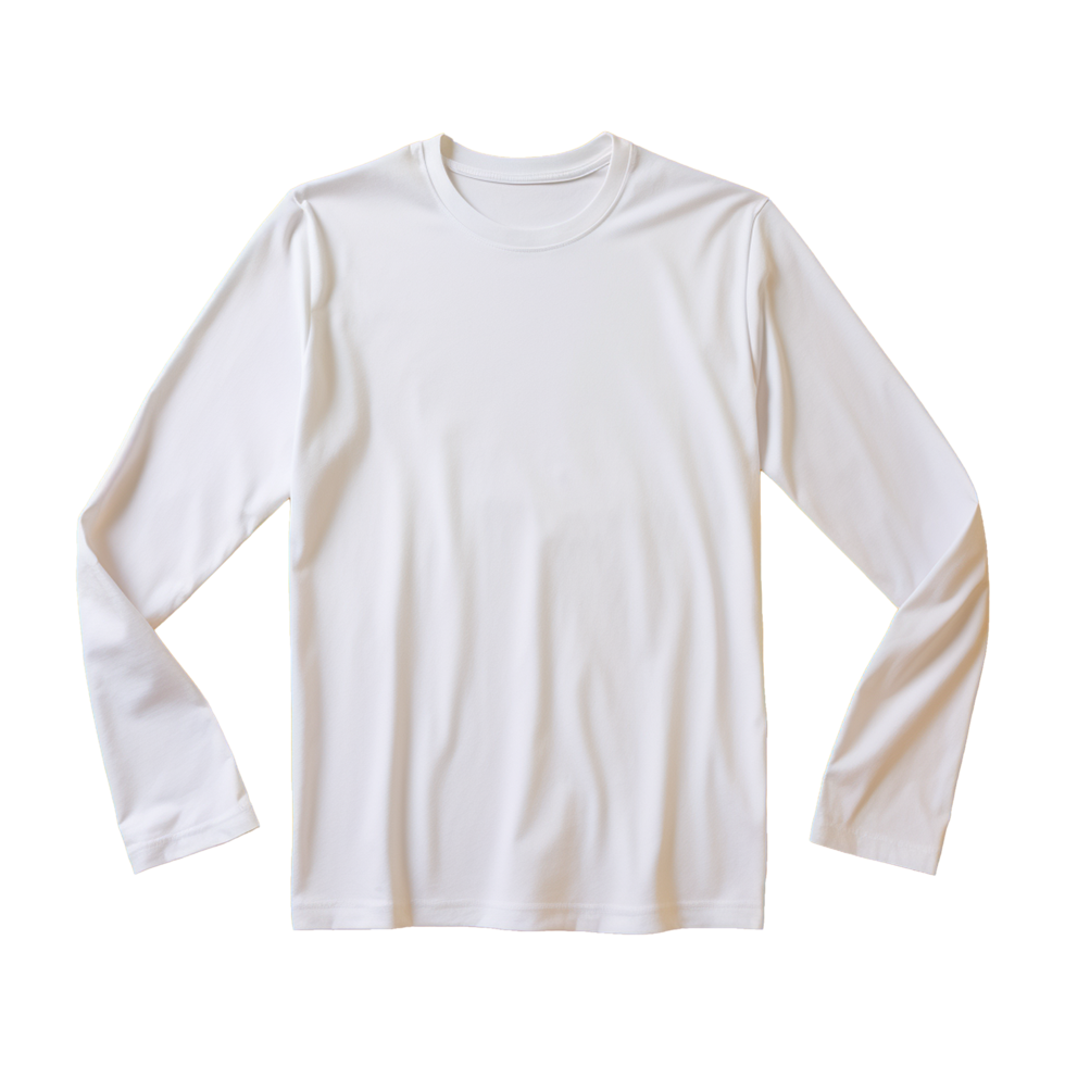 AI generated Man long sleeve white tshirt isolated on transparent background png