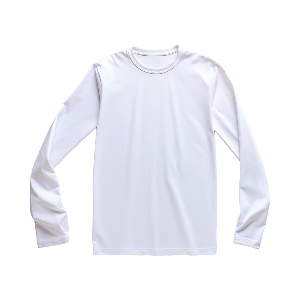 AI generated Man long sleeve white tshirt isolated on transparent background png
