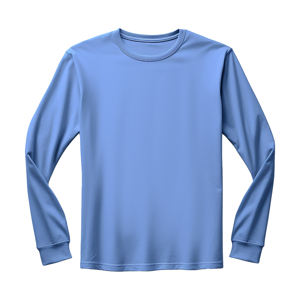 AI generated Man long sleeve blue tshirt isolated on transparent background png