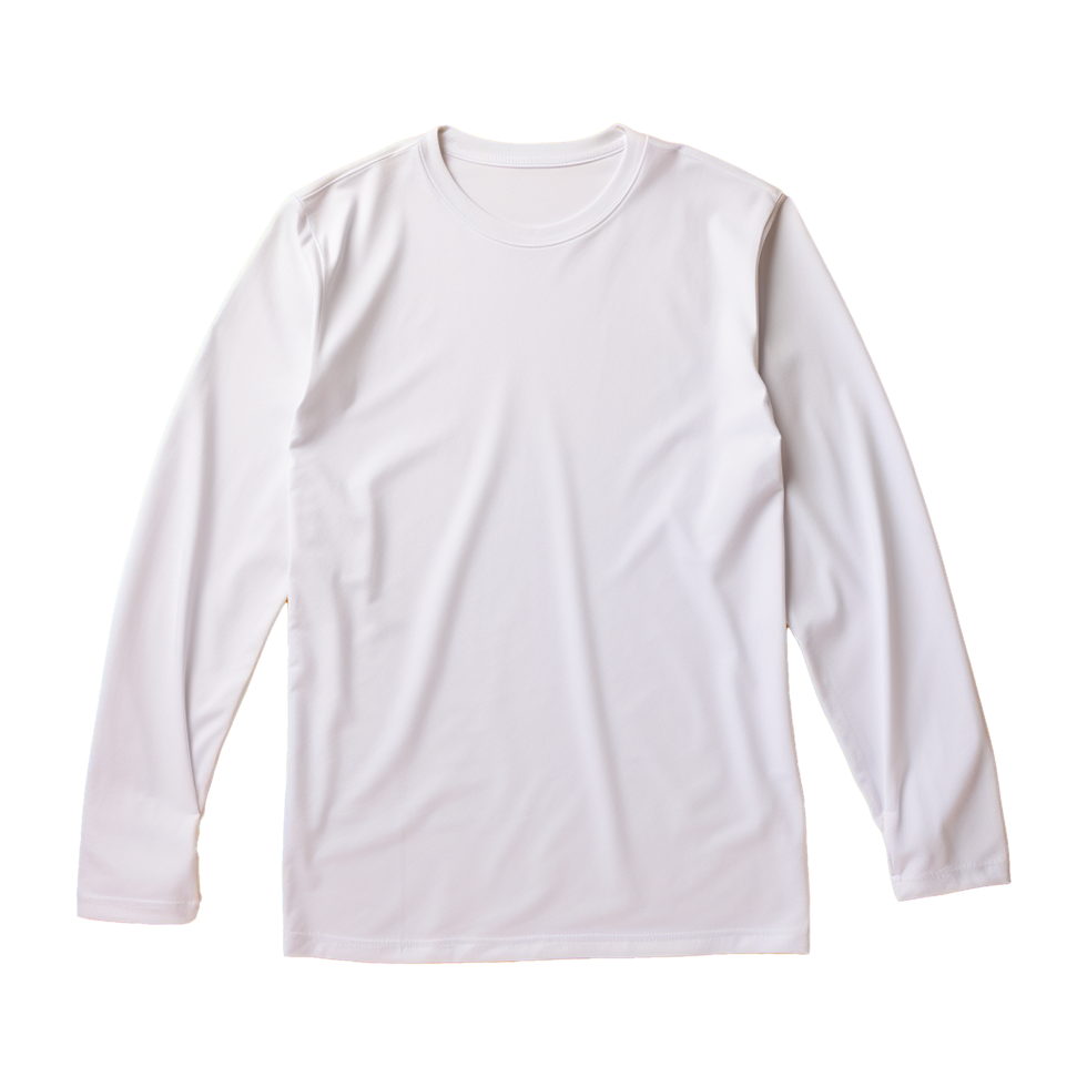 AI generated Man long sleeve white tshirt isolated on transparent background png