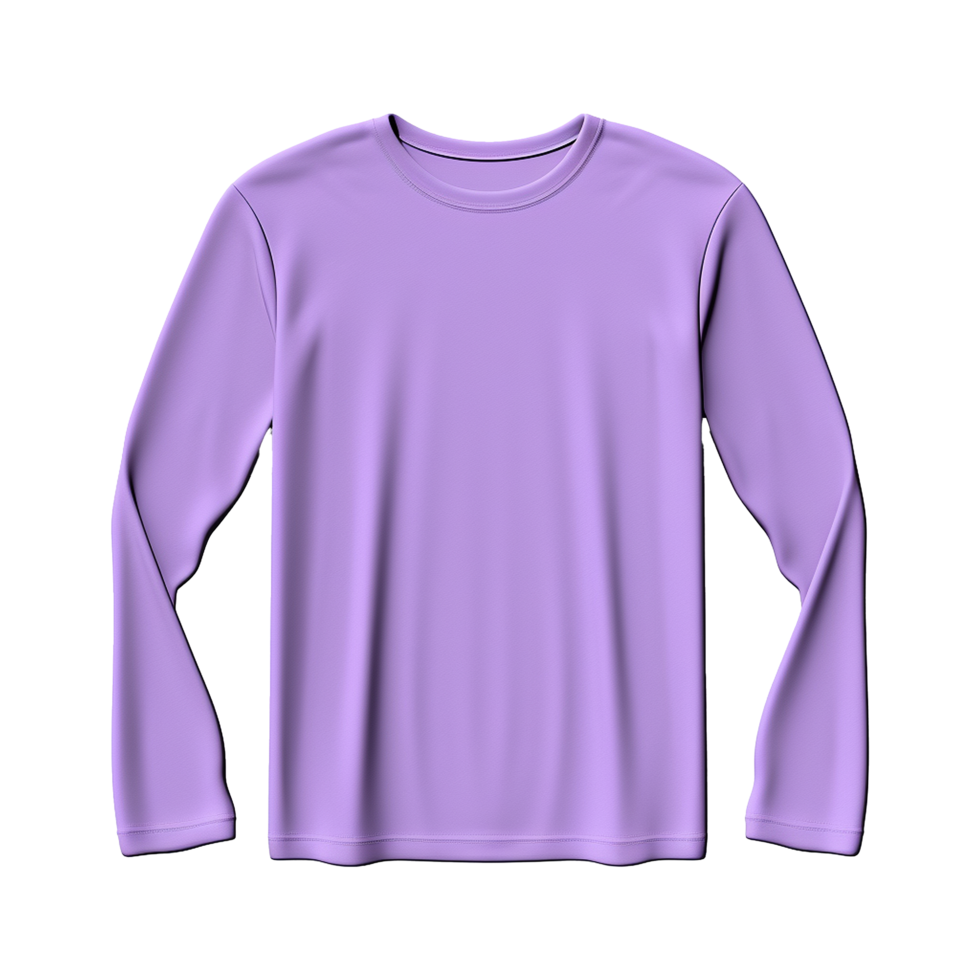 AI generated Man long sleeve violet tshirt isolated on transparent background png