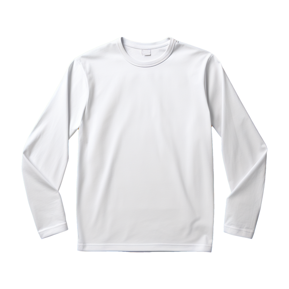 AI generated Man long sleeve white tshirt isolated on transparent background png