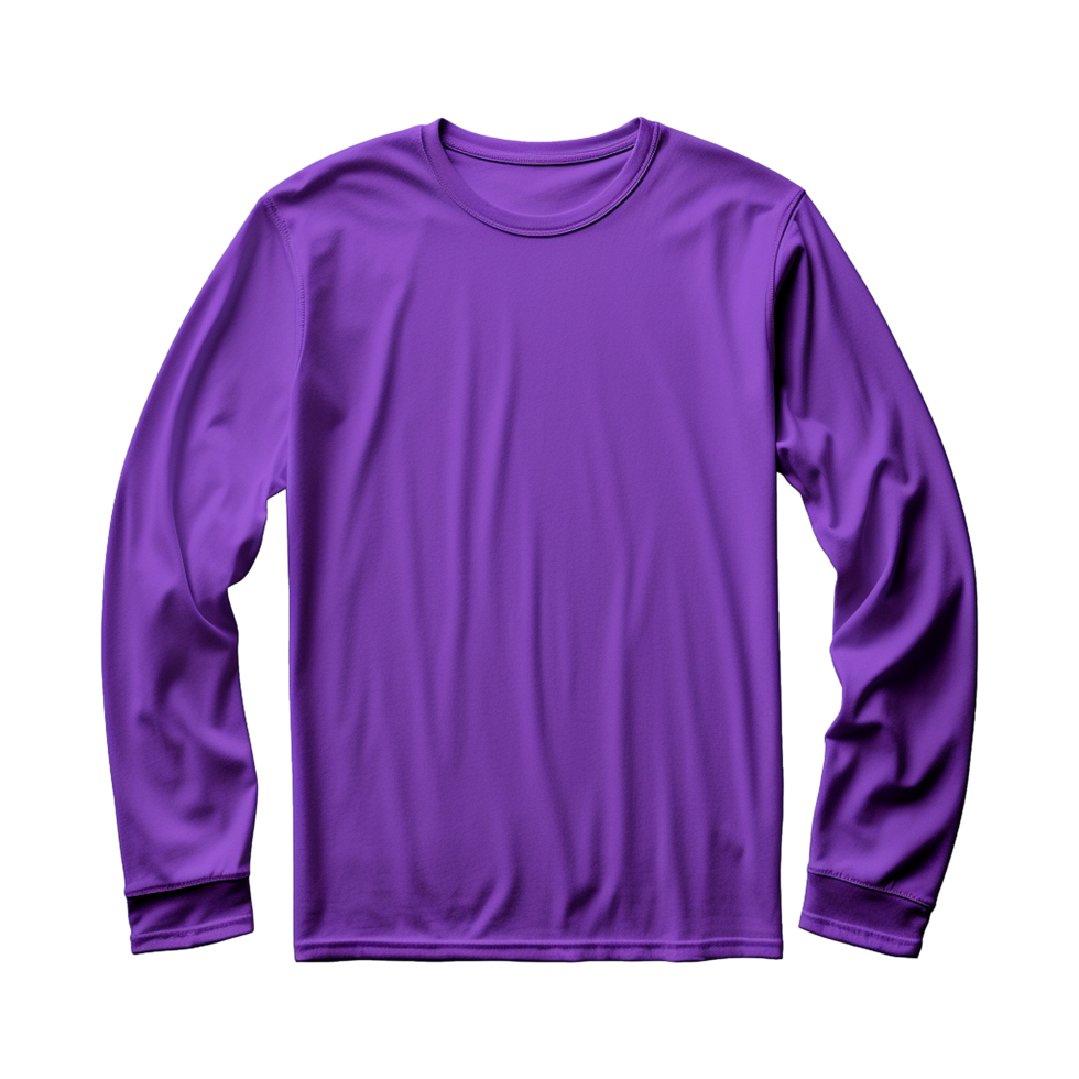 AI generated Man long sleeve violet tshirt isolated on transparent background png