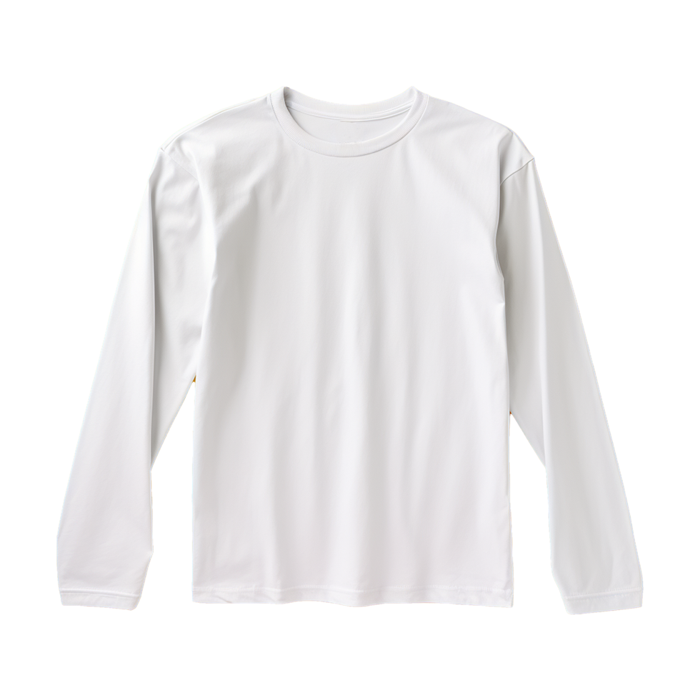 AI generated Man long sleeve white tshirt isolated on transparent background png