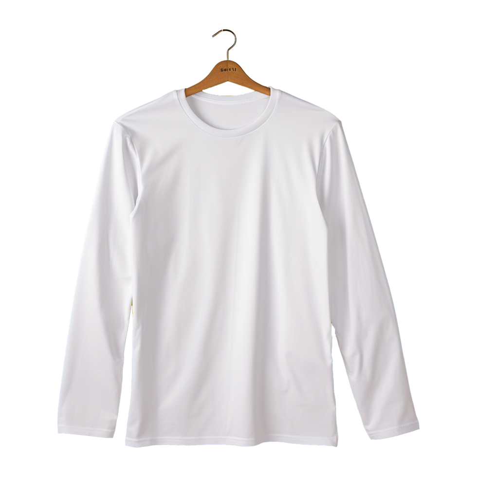 AI generated Man long sleeve white tshirt isolated on transparent background png