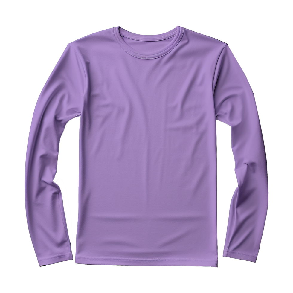 AI generated Man long sleeve violet tshirt isolated on transparent background png