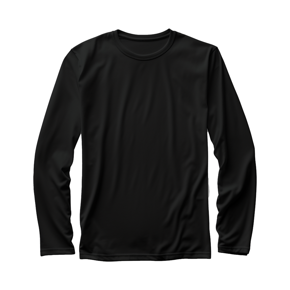 AI generated Man long sleeve black tshirt isolated on transparent background png