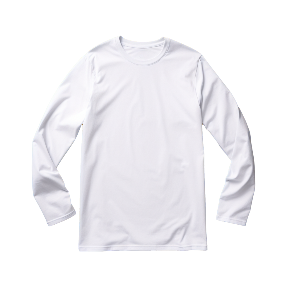 AI generated Man long sleeve white tshirt isolated on transparent background png