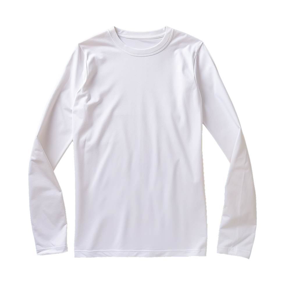 AI generated Man long sleeve white tshirt isolated on transparent background png