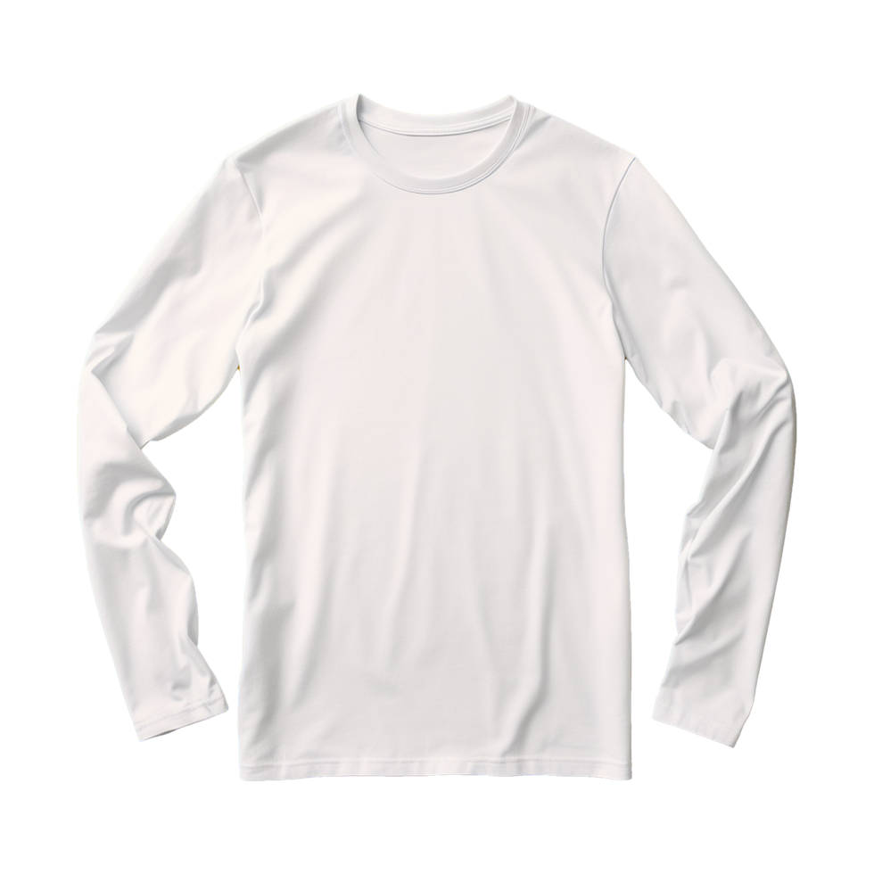 AI generated Man long sleeve white tshirt isolated on transparent background png