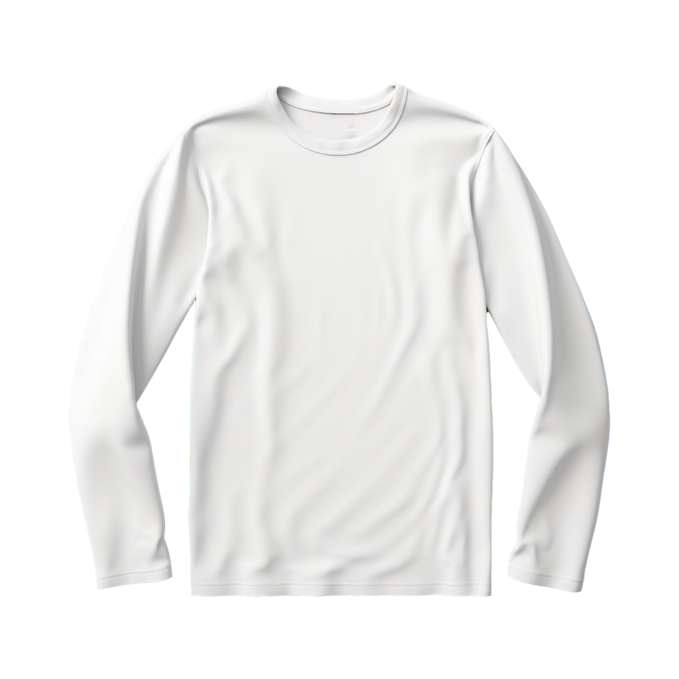 AI generated Man long sleeve white tshirt isolated on transparent background png