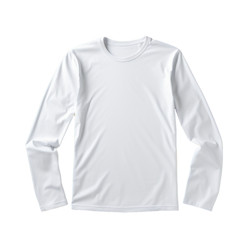 AI generated Man long sleeve white tshirt isolated on transparent background png