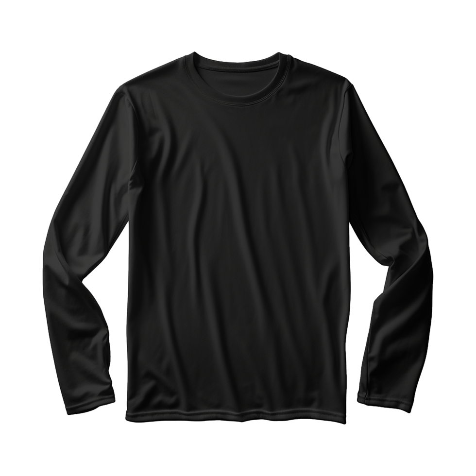 AI generated Man long sleeve black tshirt isolated on transparent background png