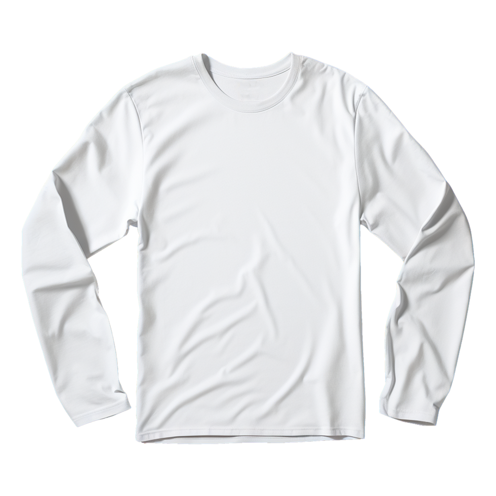 AI generated Man long sleeve white tshirt isolated on transparent background png