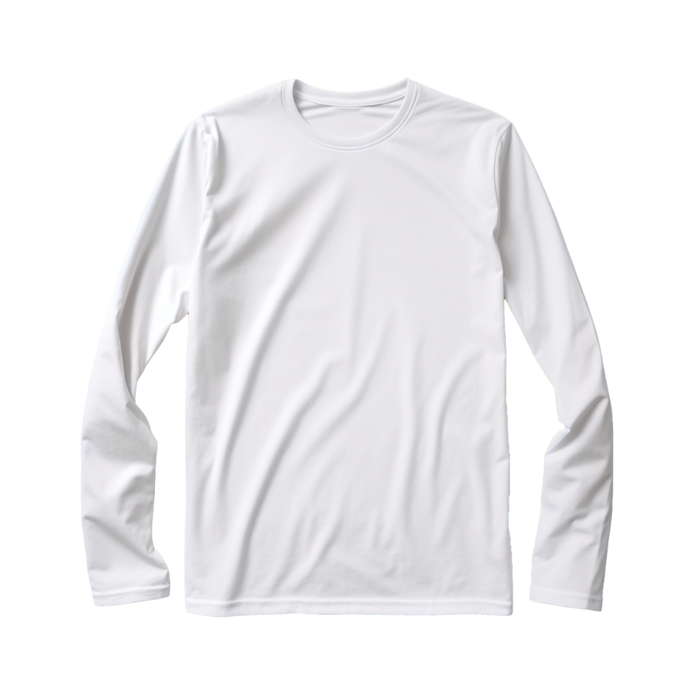 AI generated Man long sleeve white tshirt isolated on transparent background png