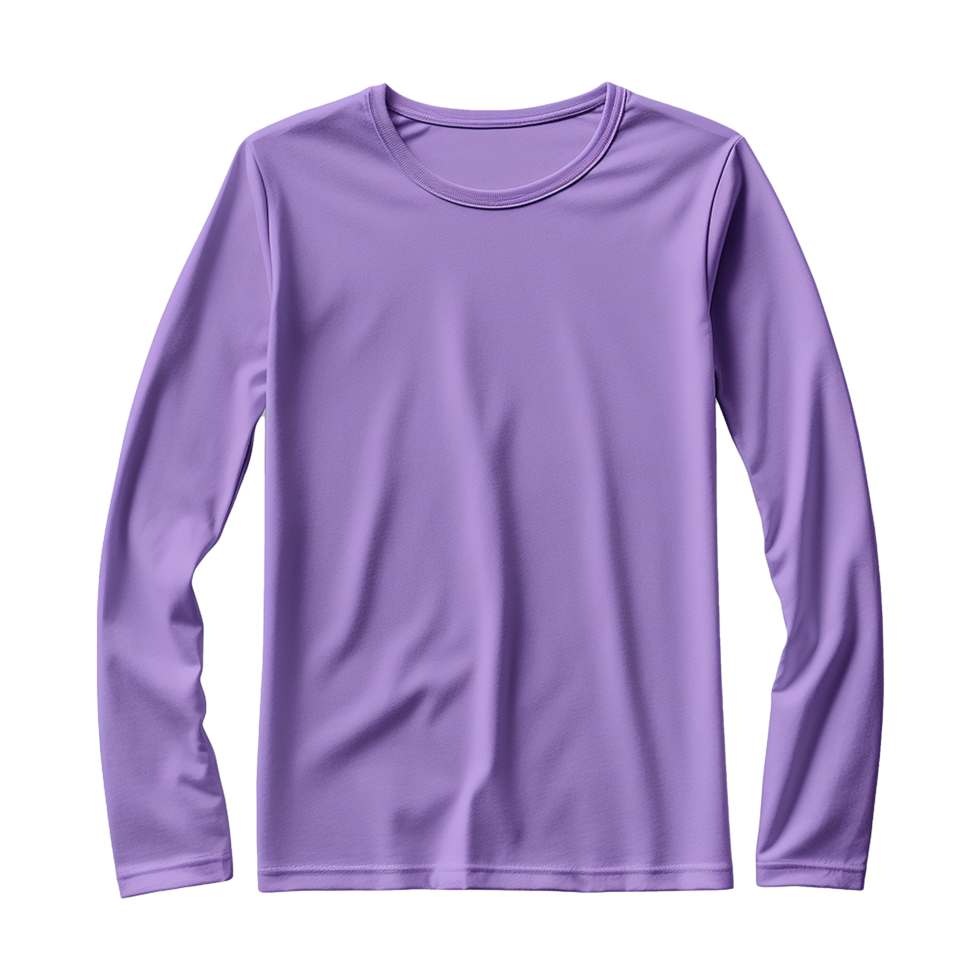 AI generated Man long sleeve violet tshirt isolated on transparent background png