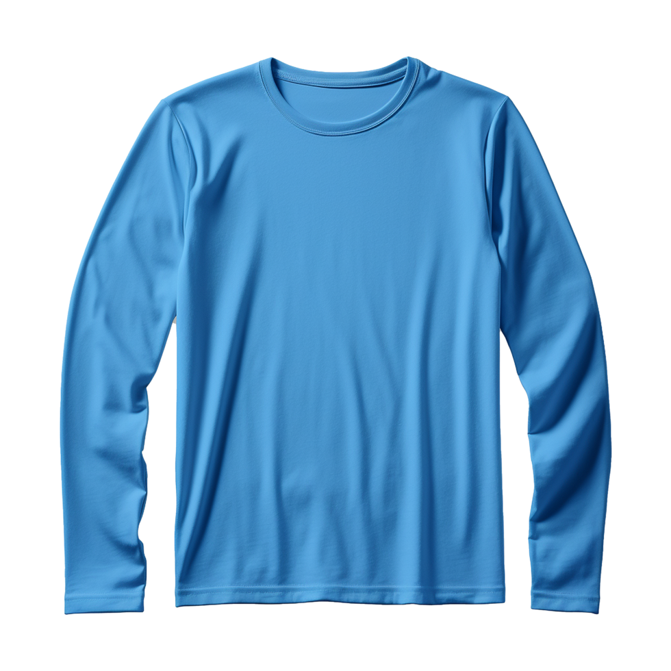 AI generated Man long sleeve blue tshirt isolated on transparent background png