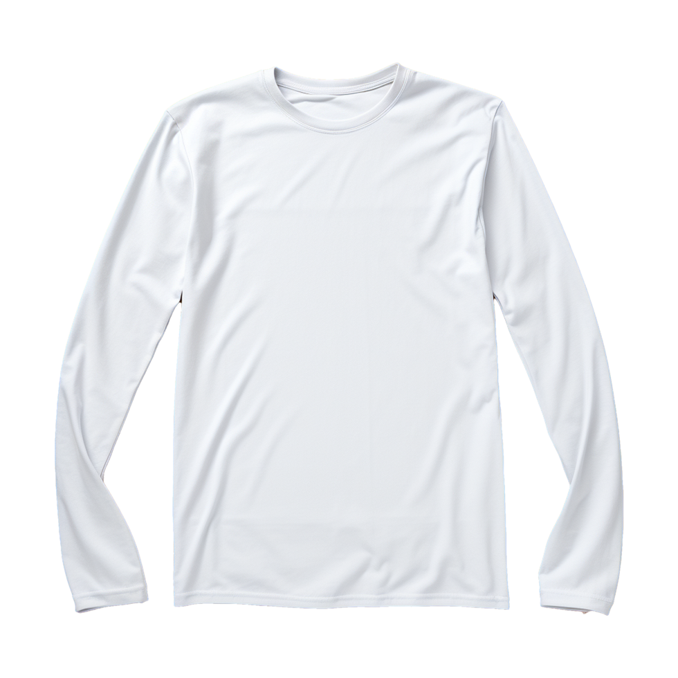 AI generated Man long sleeve white tshirt isolated on transparent background png