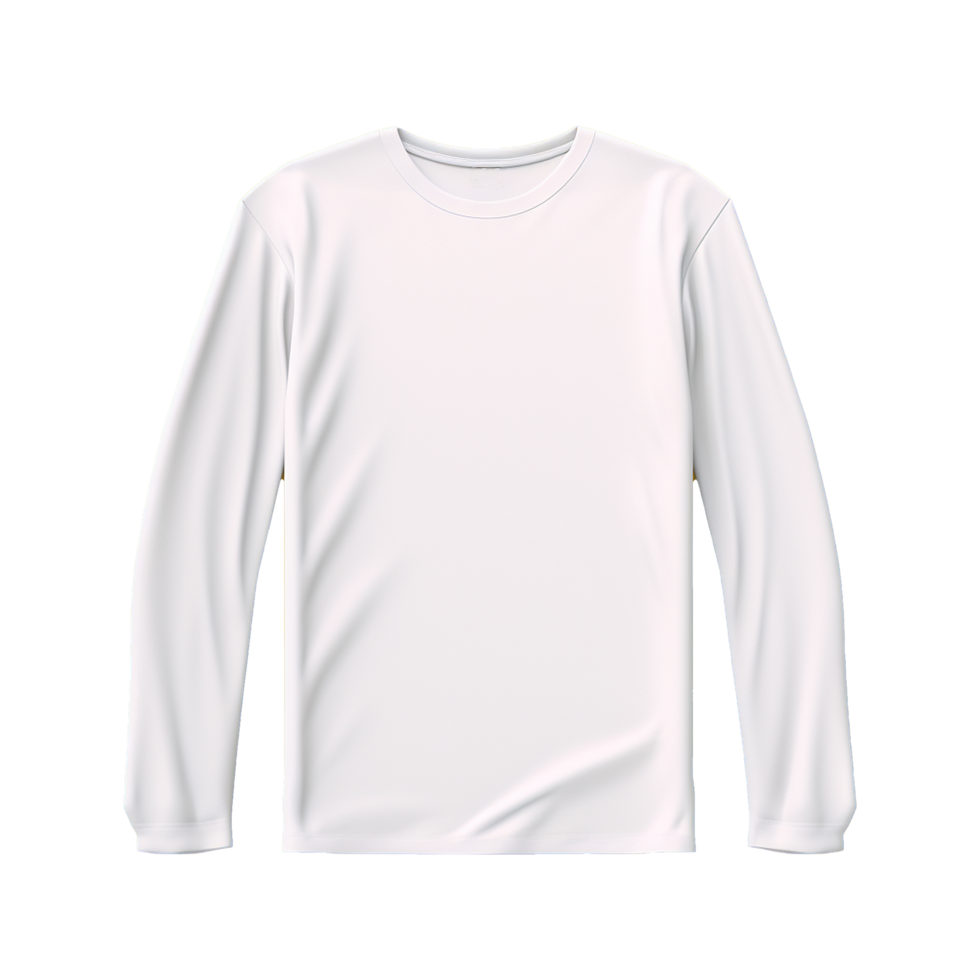 AI generated Man long sleeve white tshirt isolated on transparent background png