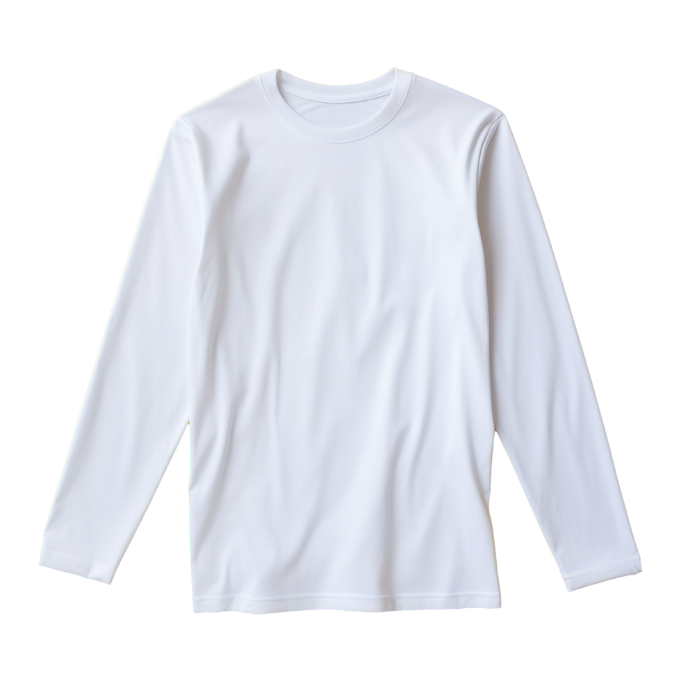 AI generated Man long sleeve white tshirt isolated on transparent background png