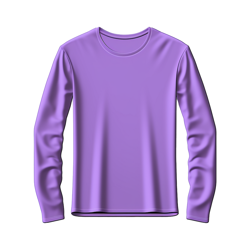 AI generated Man long sleeve violet tshirt isolated on transparent background png