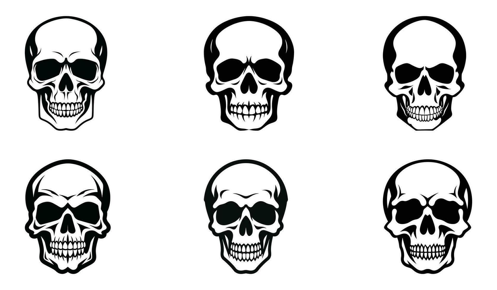 Deadly Skull Silhouettes vector