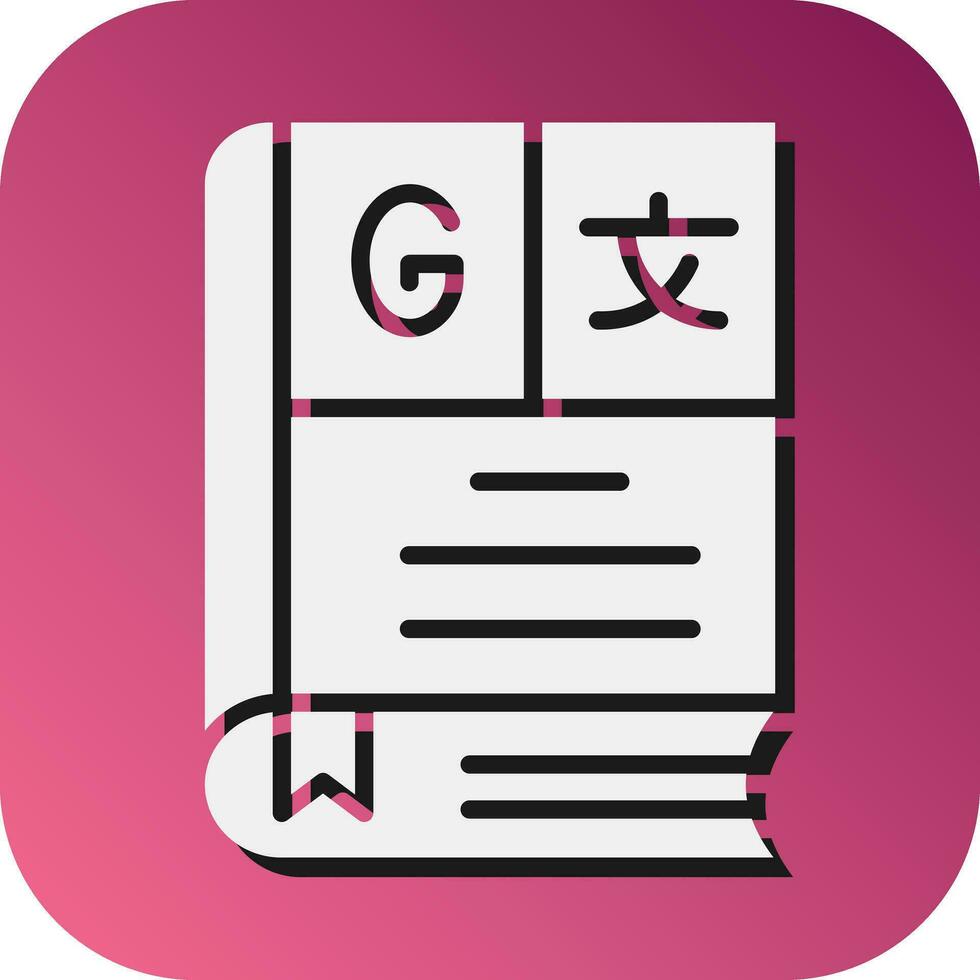 Dictionary Vector Glyph Gradient Background Icon For Personal And Commercial Use.