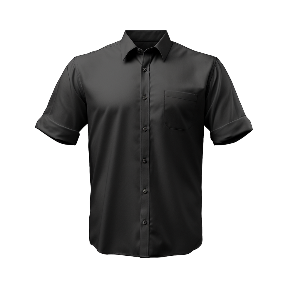 AI generated Man short sleeve black shirt on transparent background ...