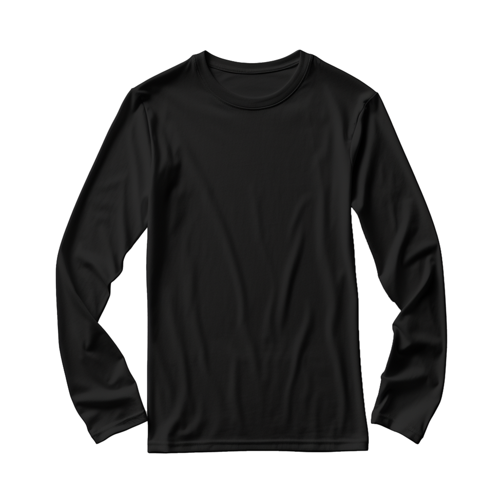 AI generated Man long sleeve black tshirt isolated on transparent background png