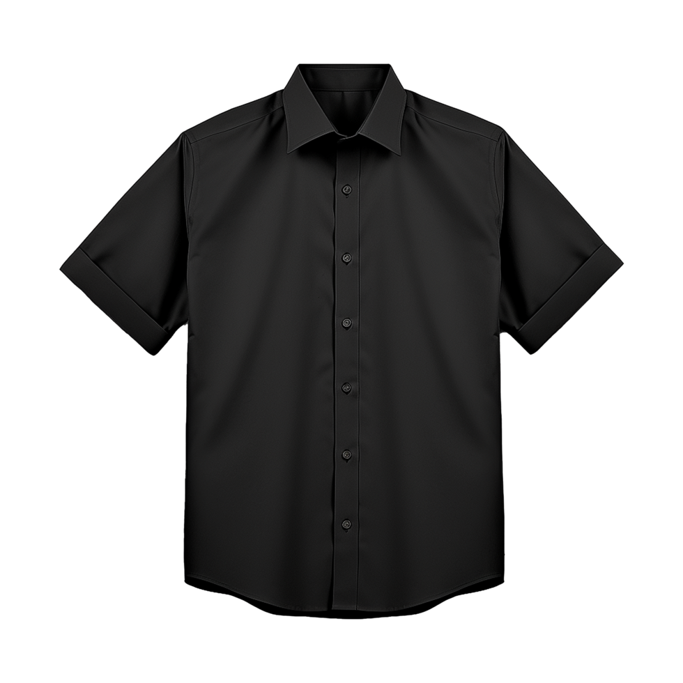 AI generated Man short sleeve black shirt on transparent background ...