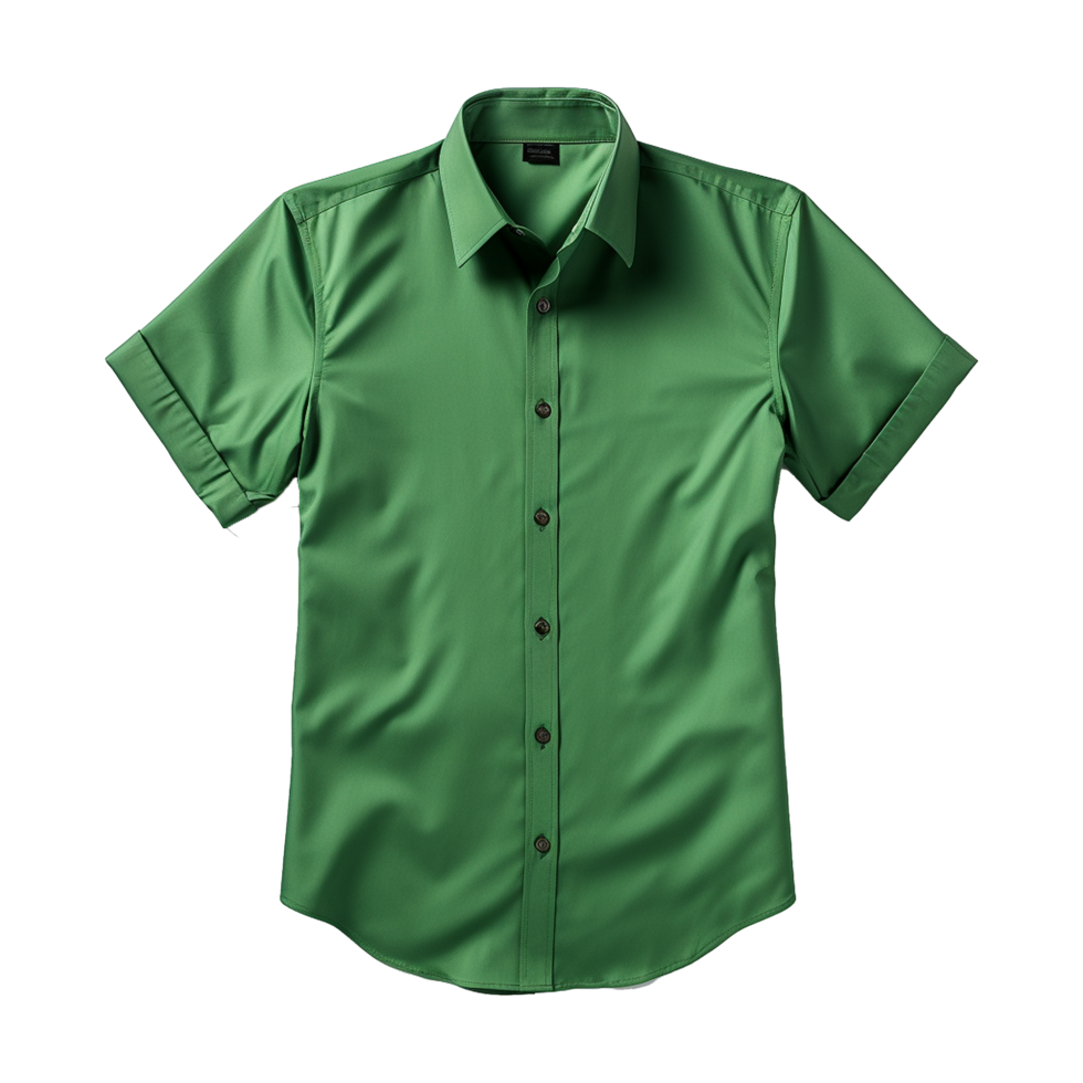 AI generated Man short sleeve green shirt on transparent background png