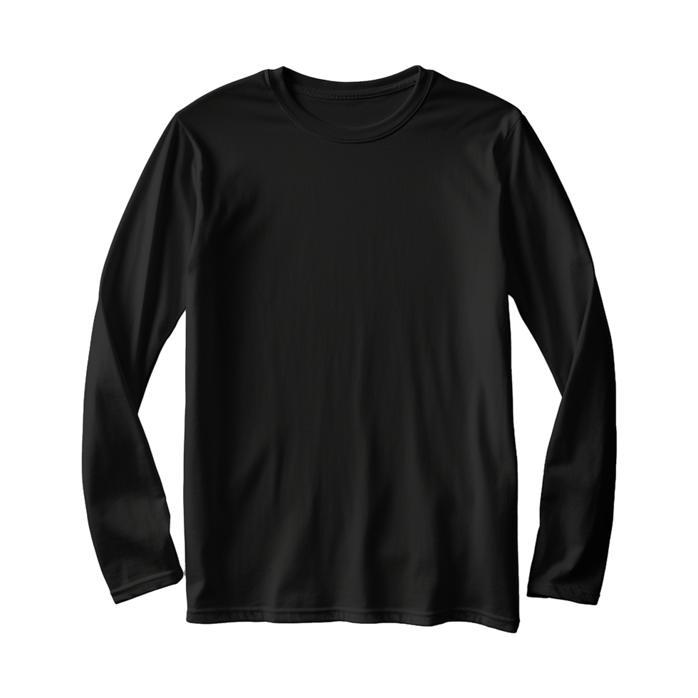 AI generated Man long sleeve black tshirt isolated on transparent background png