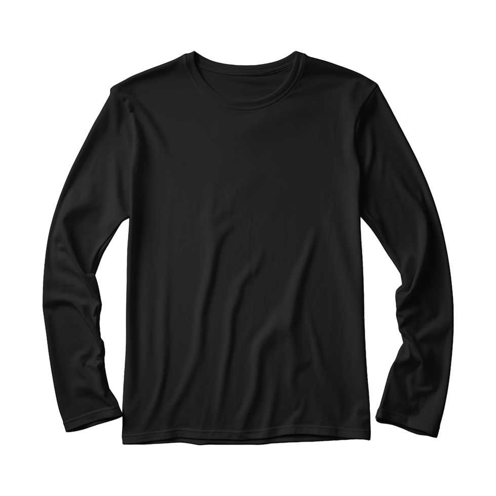 AI generated Man long sleeve black tshirt isolated on transparent background png