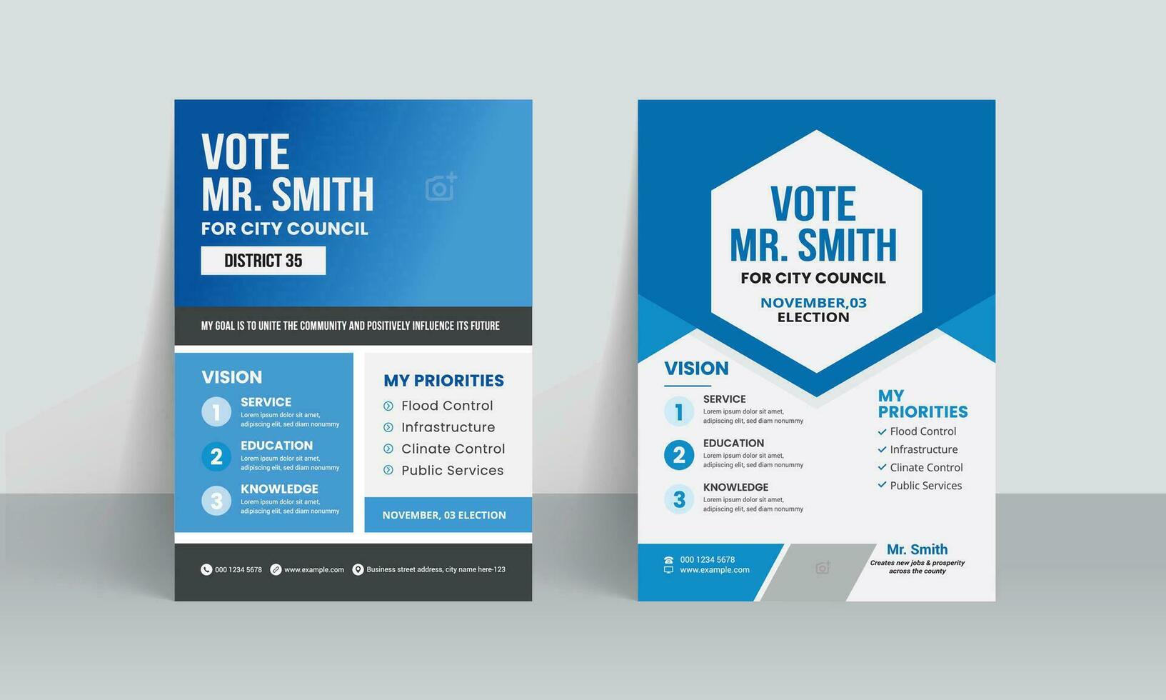 Political election flyer Template with vote campaign leaflet Poster layout design vector