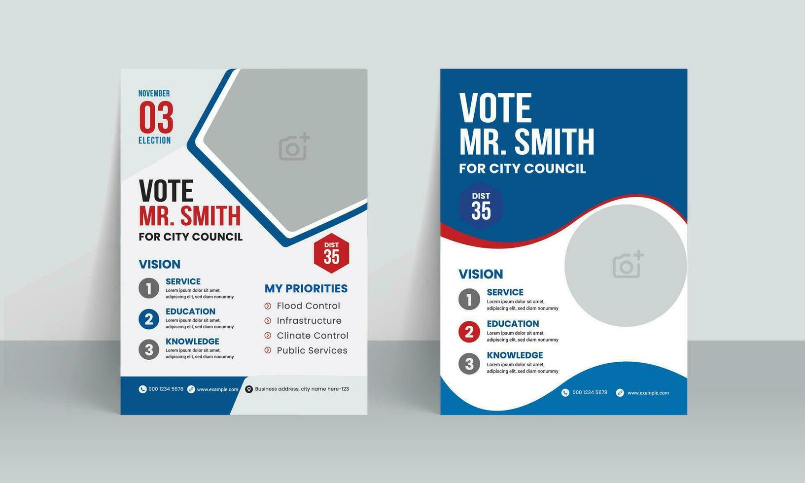 Political election flyer Template with vote campaign leaflet Poster layout design vector