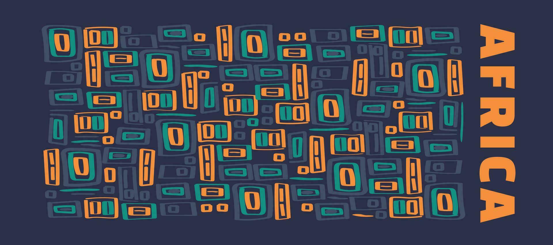 African style pattern background. Modern interpretation of traditional ethnic. Vector flat illustration