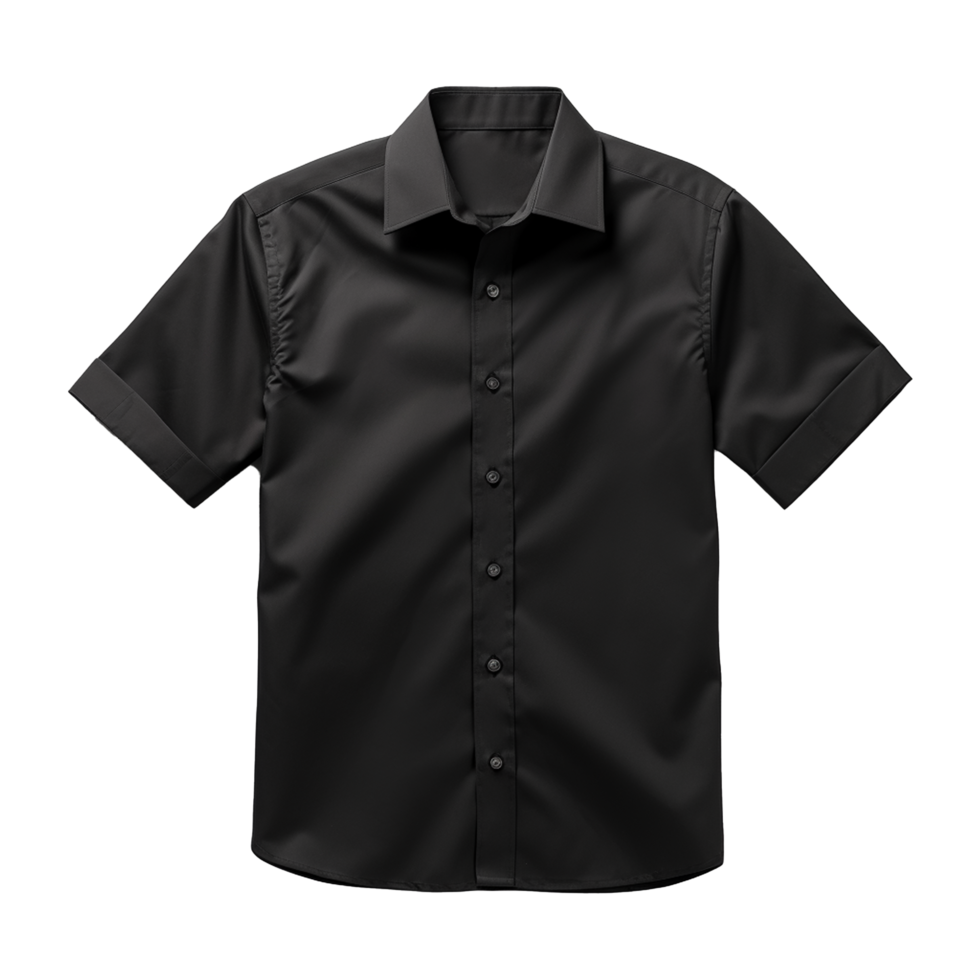 AI generated Man short sleeve black shirt on transparent background png