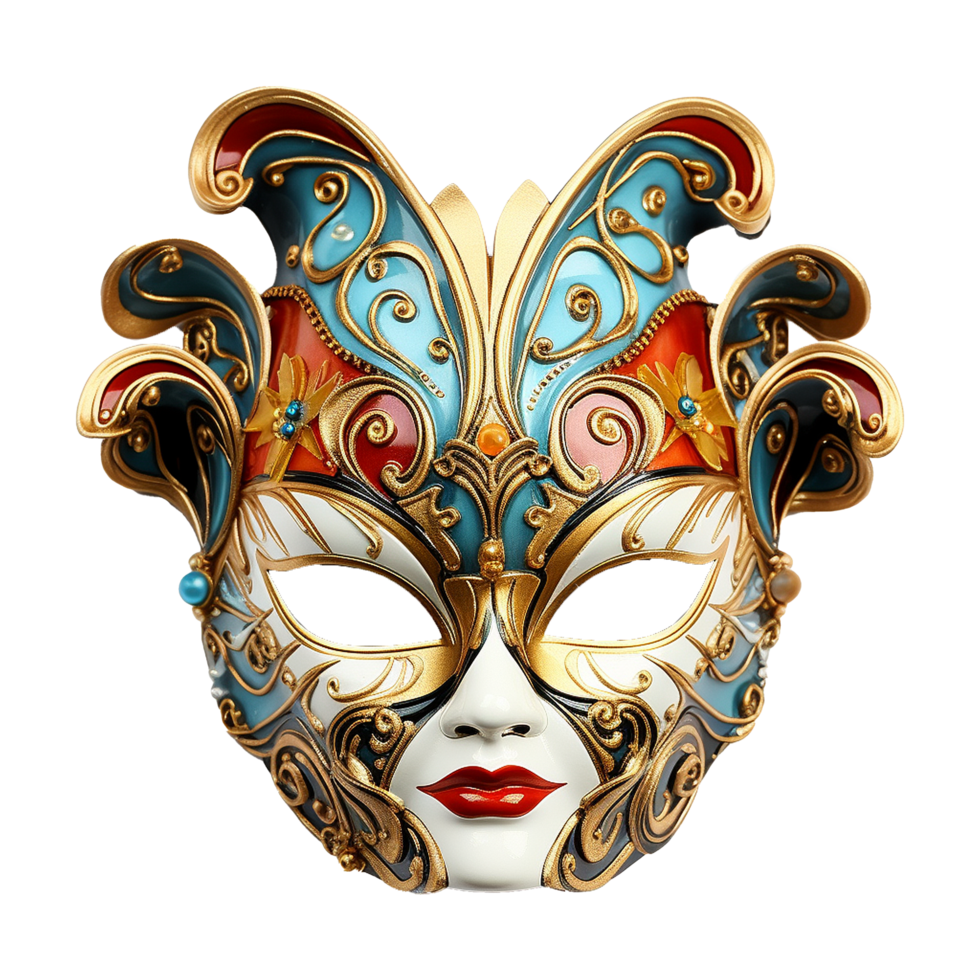 AI generated Carnival mask isolated on transparent background png