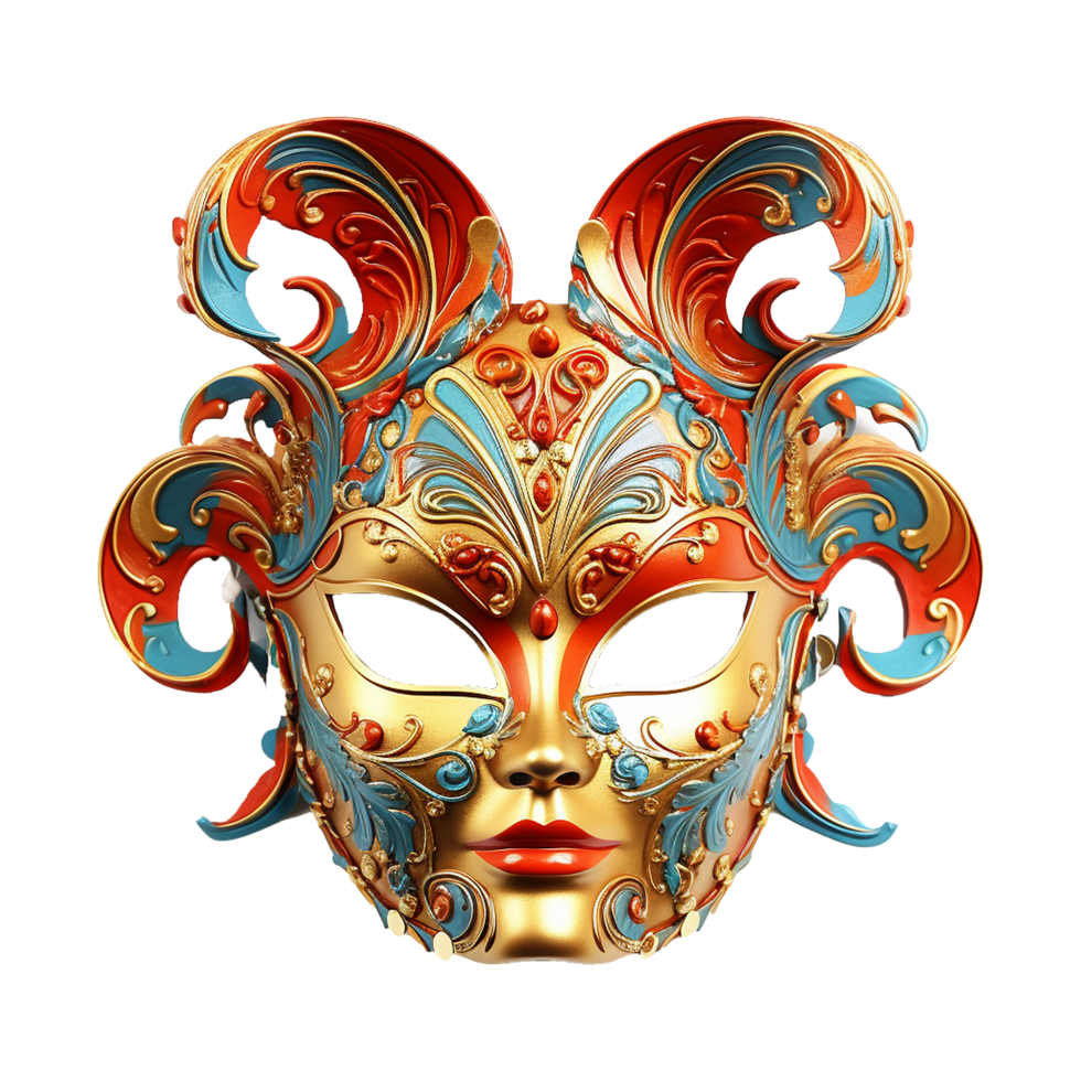 AI generated Carnival mask isolated on transparent background png